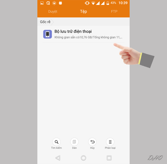 Chọn bộ nhớ, nơi muốn chép 